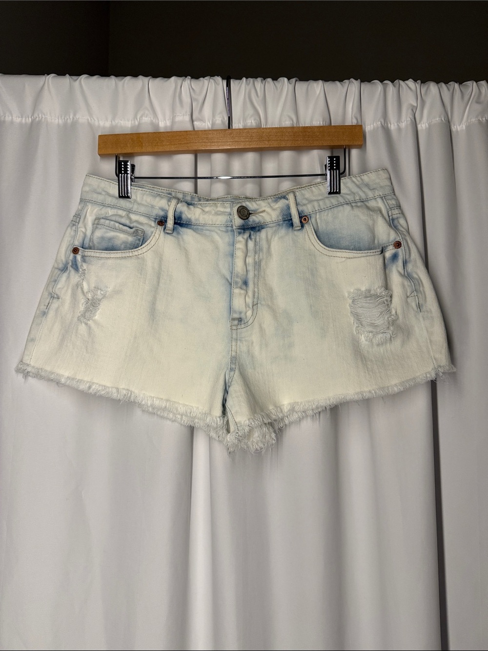 Aeropostale Light Blue Distressed Denim Shorts